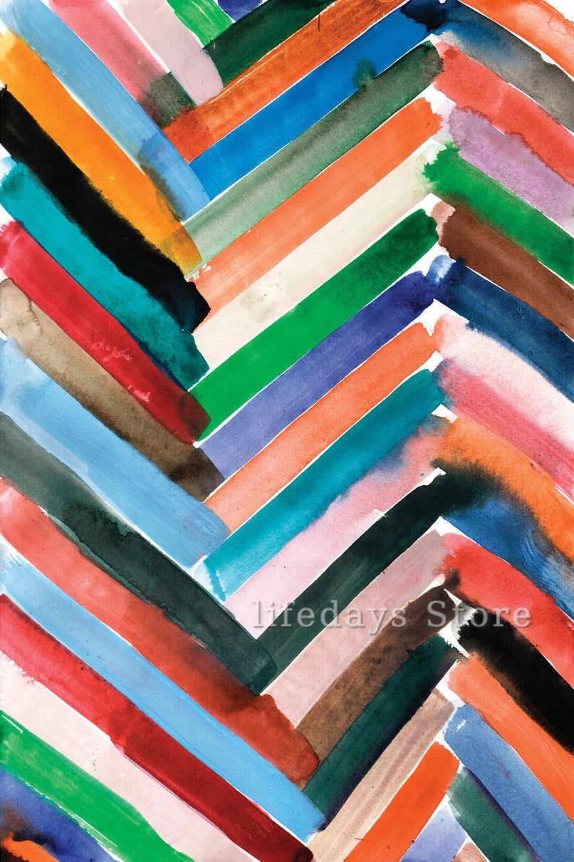 Abstract geometric watercolour posters for modern decoration
