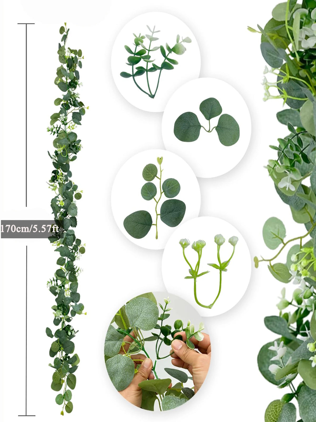 Artificial hanging eucalyptus plants for indoor and outdoor decoration