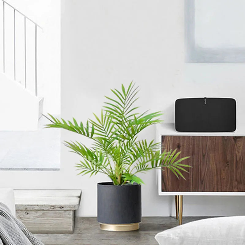 Small artificial palm plastic plants for indoor and outdoor decor