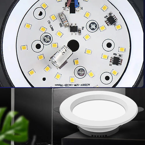 Ultra-slim aluminium recessed LED ceiling light for indoor use - vue 5 sur 8