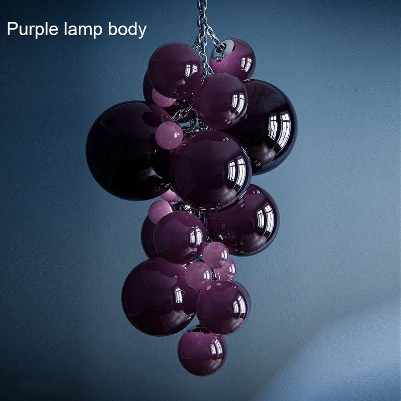 Italian designer glass pendant light grape style