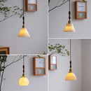 Nordic vintage ceramic and brass pendant chandelier