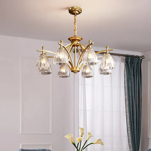 Retro glass chandelier for an elegant and bright atmosphere