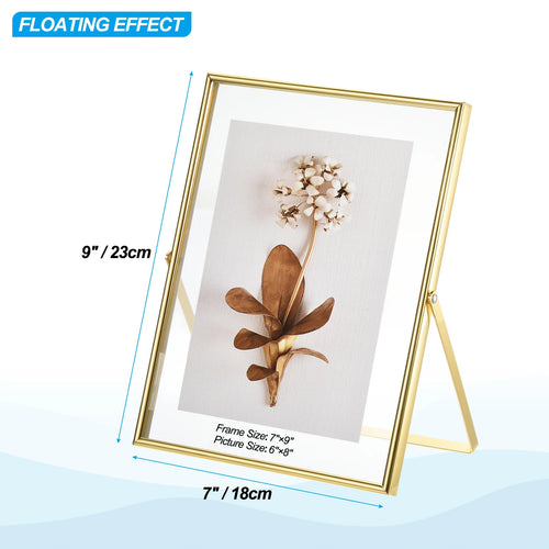 Set of 2 metal and glass photo frames for decoration - vue 18 sur 22