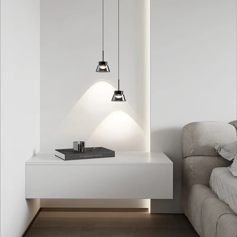 Minimalist nordic design glass chandelier with LED pendant