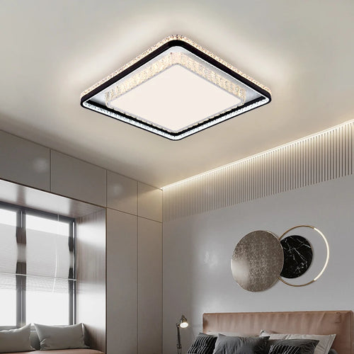 Modern crystal LED ceiling light for elegant interiors - vue 2 sur 6