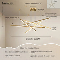 Modern pendant chandelier for bright interior decoration