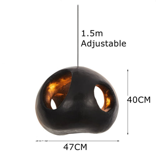 Aldo round black designer pendant light - vue 6 sur 6