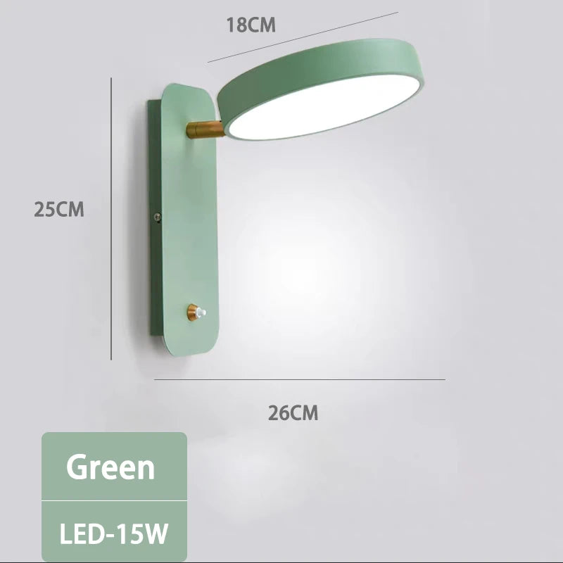 Rotating LED wall light for modern indoor lighting