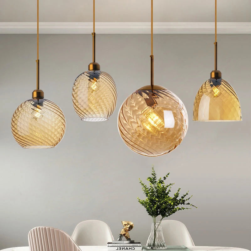 Modern glass chandelier for bar, restaurant, hotel, or villa - vue 5 sur 23