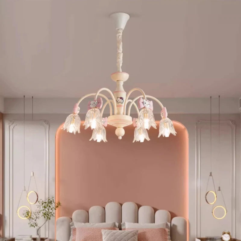 Creative cute chandelier for children's princess bedroom