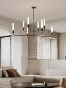 Vintage luxury marble and copper LED pendant chandelier