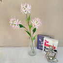 Artificial silk flowers, indoor decor, purple, 3 branches