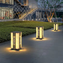 Decorative solar outdoor lamp with marble effect for garden