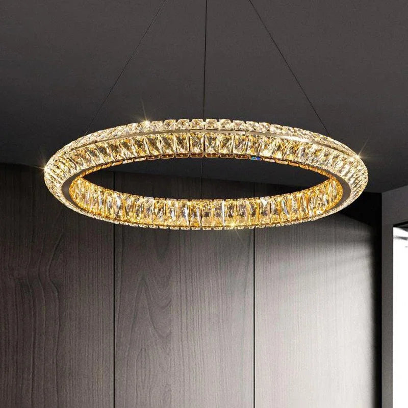 Luxury crystal LED chandelier for hotel and bar