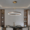Modern solid wood LED chandelier in black walnut for home decor