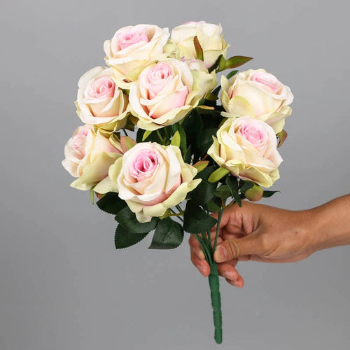 Artificial silk rose bouquet for interior decoration