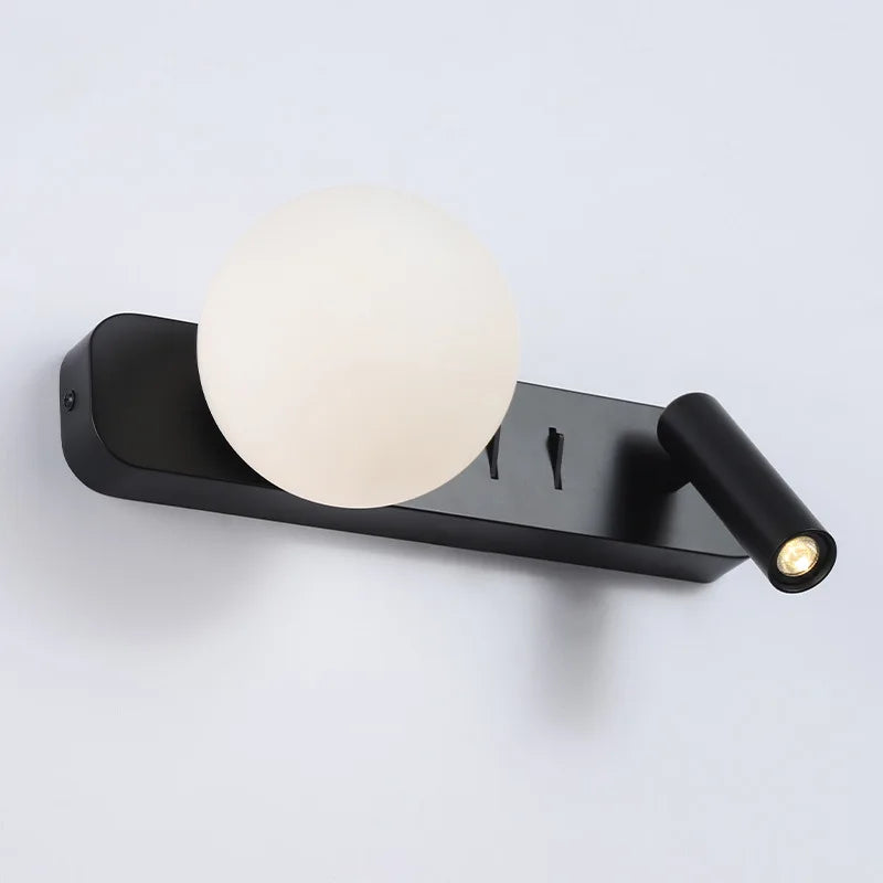 Adjustable nordic glass reading wall light
