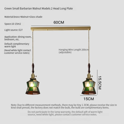 Luxury antique glass and brass pendant chandelier