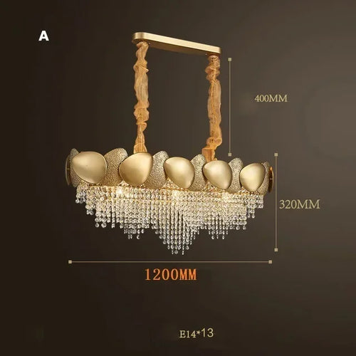 modern crystal chandelier with tassels and stainless steel - vue 9 sur 16