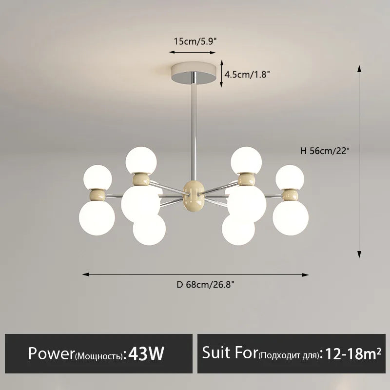 Dimmable pendant chandelier for modern interior decor - vue 11 sur 15