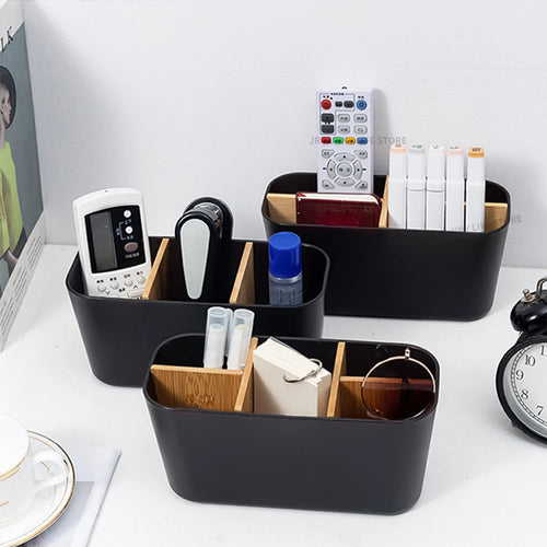 Bamboo toothbrush holder and bathroom accessories organiser - vue 4 sur 11