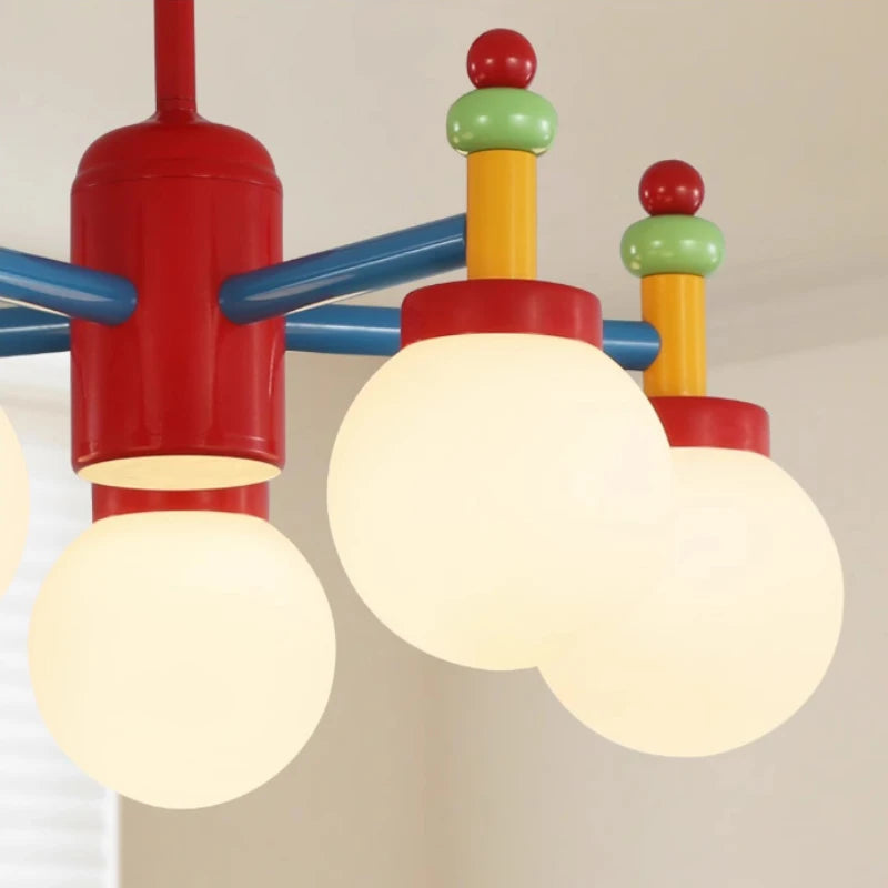 Colourful glass chandelier for children's princess bedroom