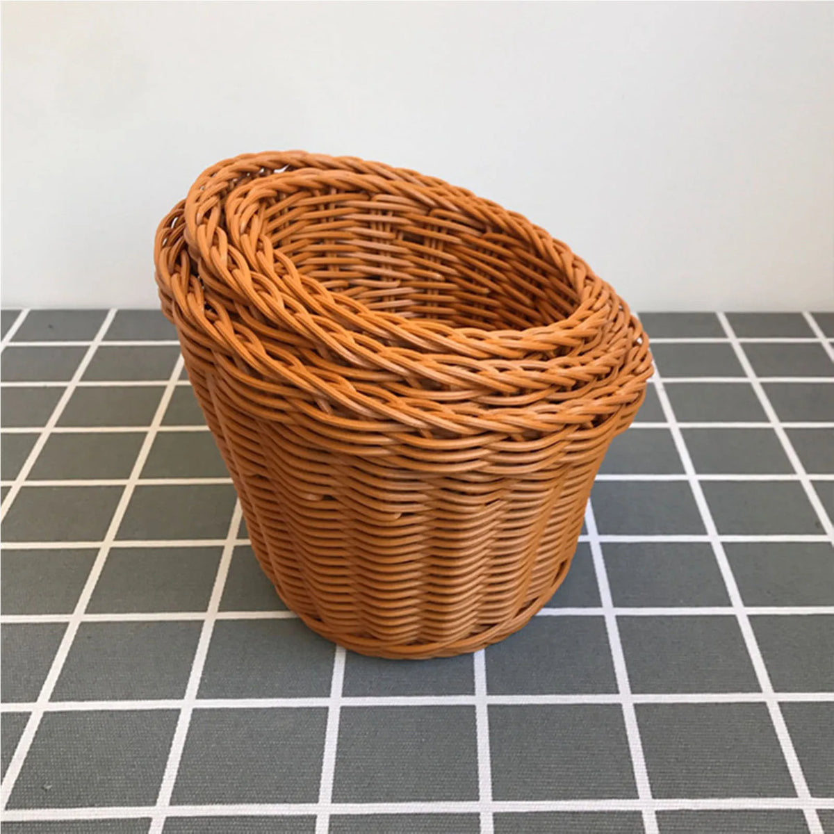 rattan woven storage basket for fruit and picnic - vue 5 sur 9