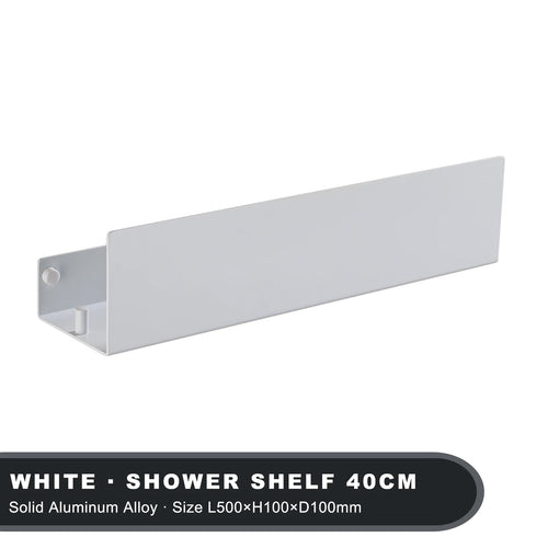 shower shelf with hook for bathroom and kitchen items
