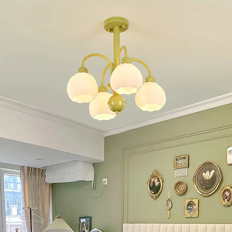 Modern glass pumpkin lampshade chandelier 2023 for home decoration