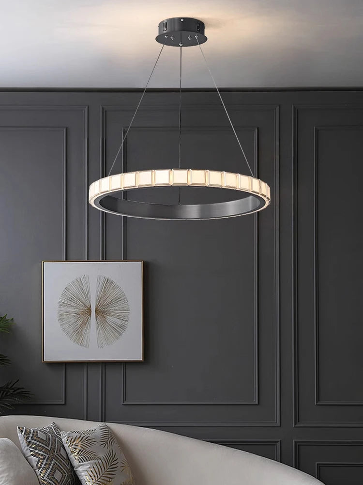Minimalist aluminium and acrylic pendant light with modern elegant design