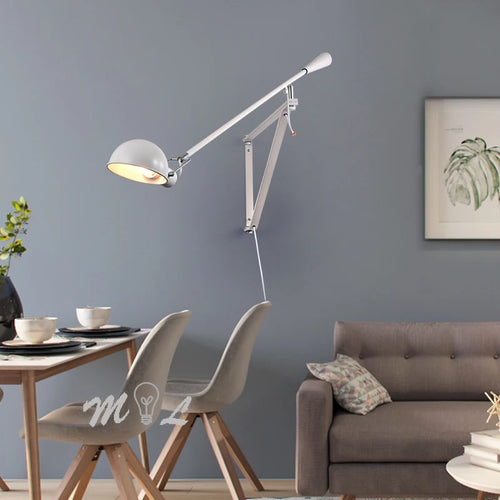 Nordic art deco iron LED wall lamp with elegant and rotating design - vue 4 sur 7