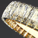 Gold ring ceiling light with luxury crystals and adjustable LED