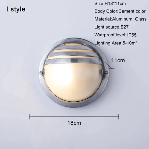 Retro waterproof LED wall light in aluminium for outdoor and indoor use - vue 16 sur 15