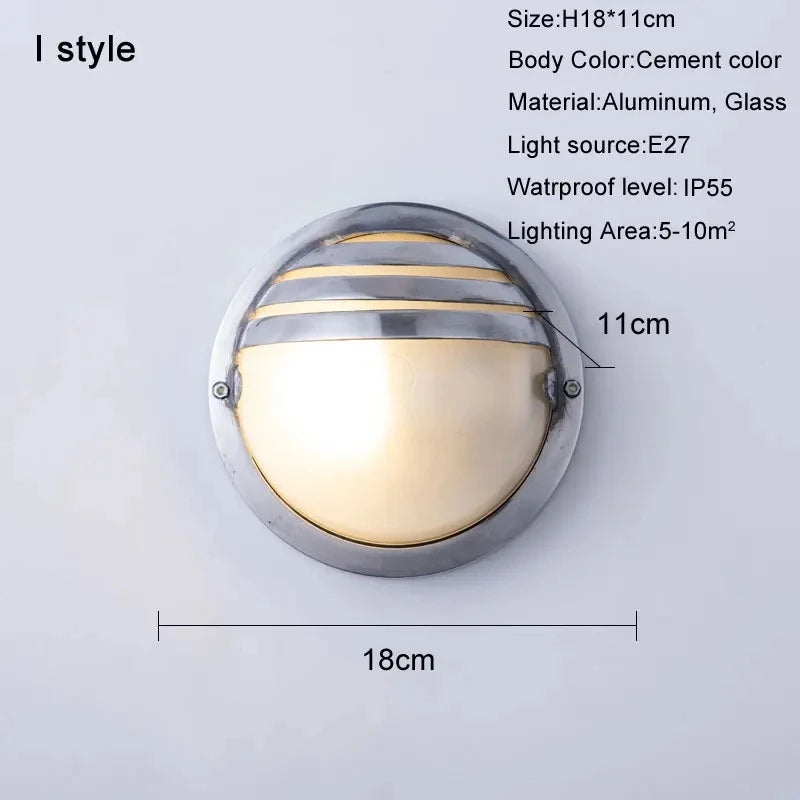 Retro waterproof LED wall light in aluminium for outdoor and indoor use - vue 15 sur 15
