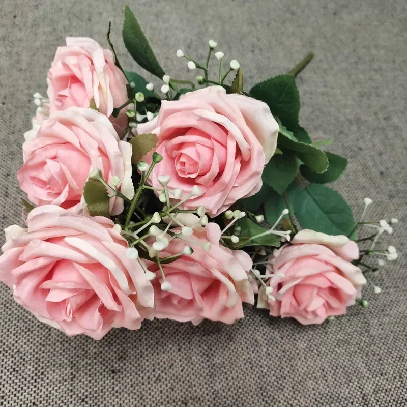 Silk rose bouquet for wedding and party decoration - vue 8 sur 13