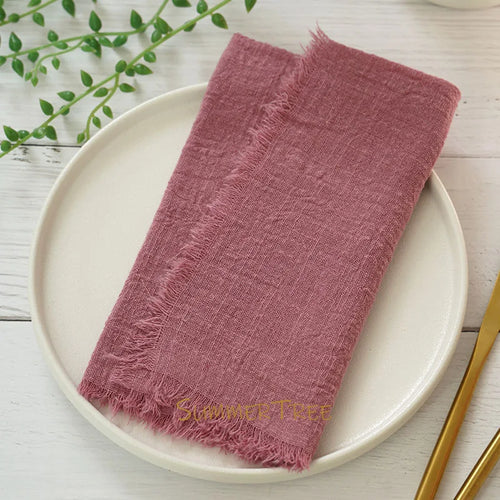 Rustic cotton gauze napkins set of 12