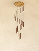 Modern LED walnut chandelier for simple Nordic duplex