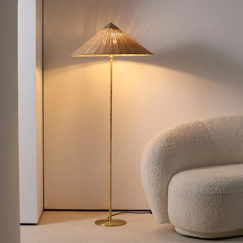 Handmade rattan floor lamp Japanese style
