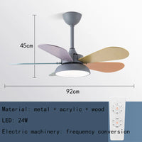 Modern LED ceiling fan pendant with remote control