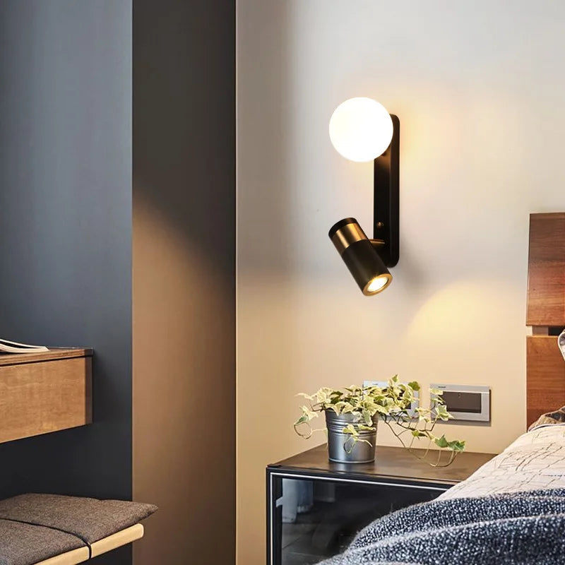 Modern minimalist nordic style rotating LED wall light - vue 4 sur 7