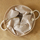 Foldable cotton and linen laundry basket large capacity for clothes and toys