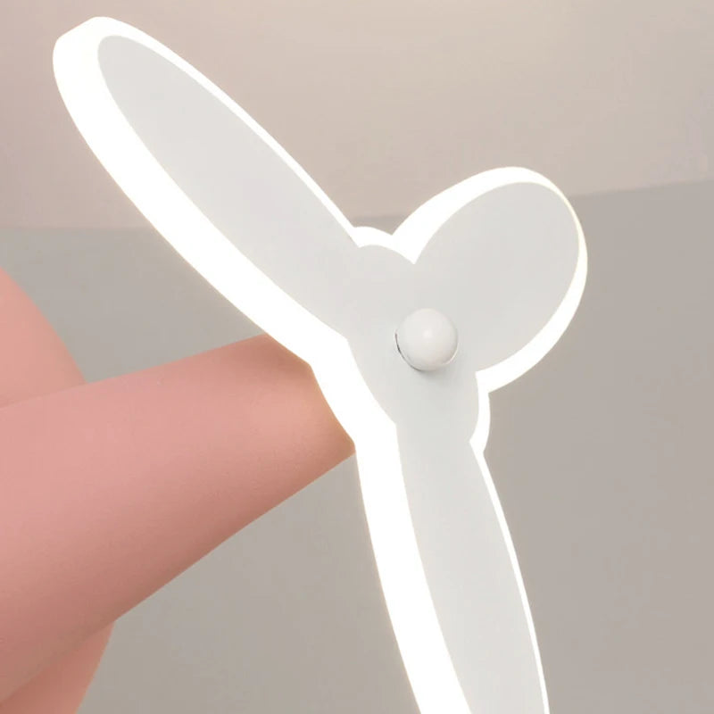 Helicopter LED ceiling fan pendant light for children with remote control - vue 6 sur 8