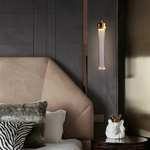 Minimalist nordic striped glass chandelier for interior decor - vue 2 sur 7
