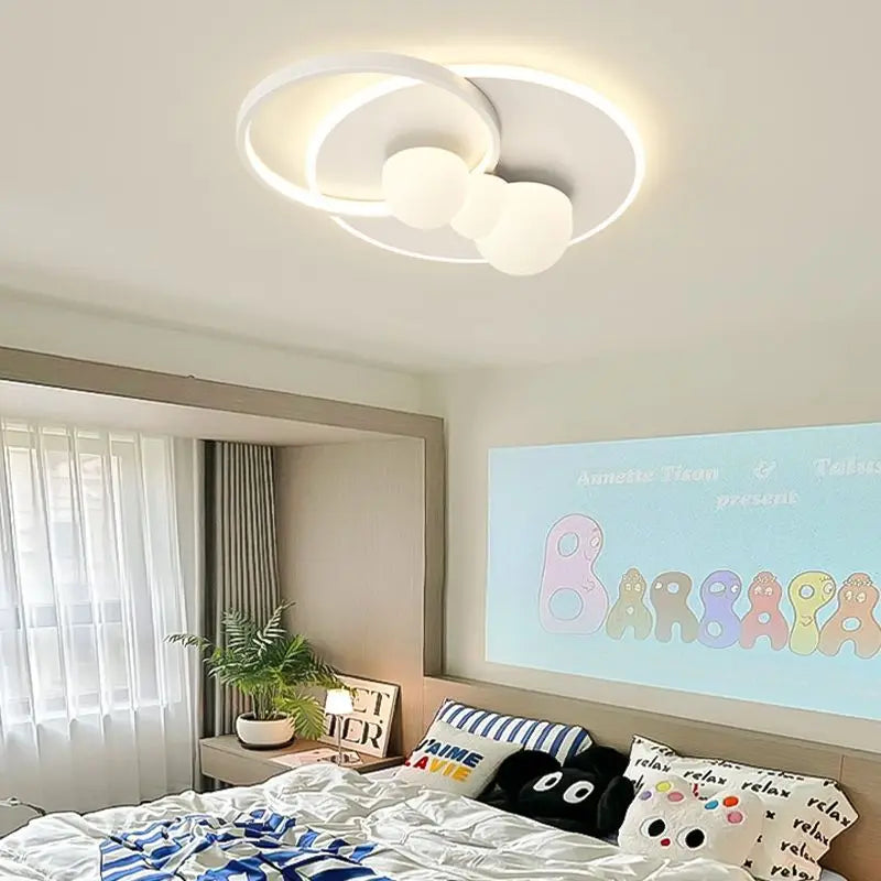 Minimalist ceiling light with hanging bubble and cloud chandelier - vue 3 sur 13