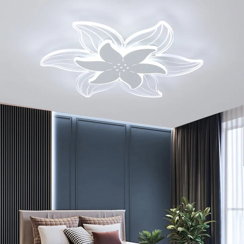 Art deco floral LED ceiling light for office and study