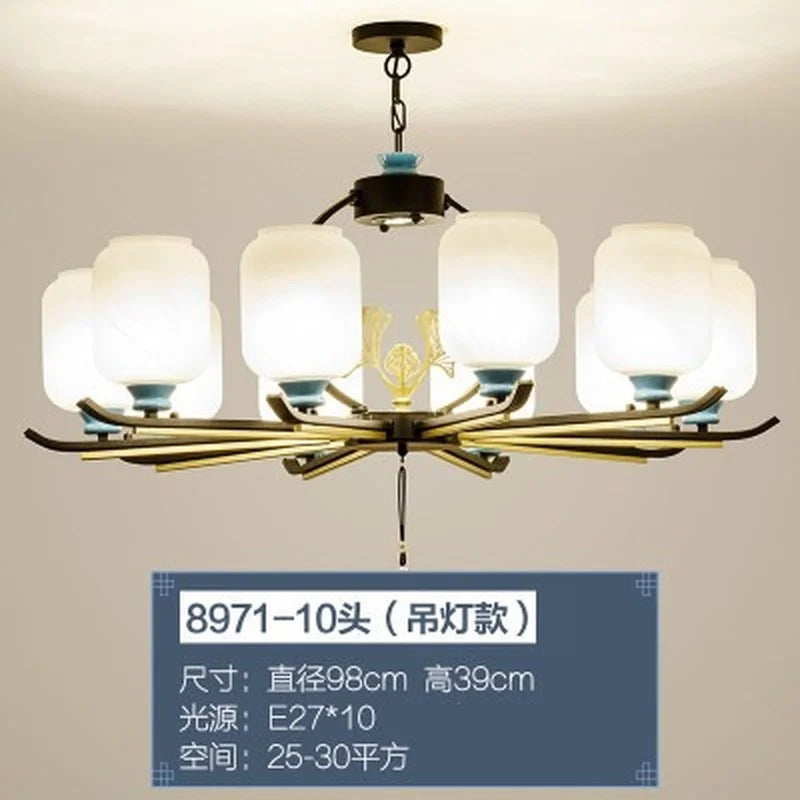 Chinese retro chandelier for elegant and cosy lighting - vue 13 sur 21