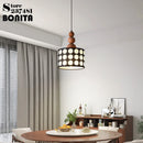 Retro walnut polka dot chandelier for interior decoration