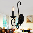 Rustic metal and iron LED wall light