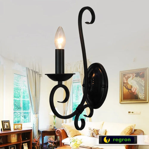 Rustic metal and iron LED wall light - vue 4 sur 12